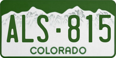CO license plate ALS815