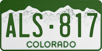 CO license plate ALS817