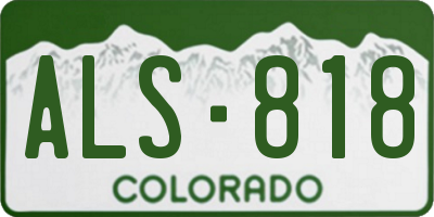 CO license plate ALS818