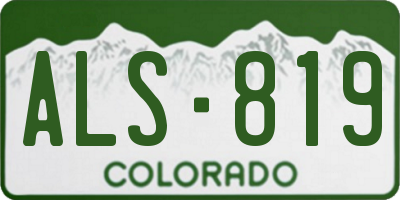 CO license plate ALS819