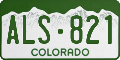 CO license plate ALS821