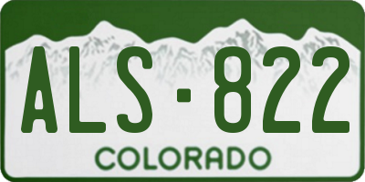 CO license plate ALS822