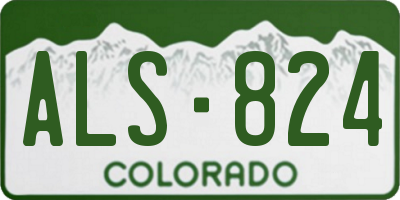 CO license plate ALS824