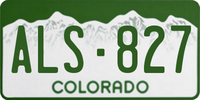CO license plate ALS827