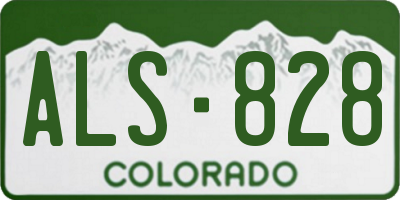 CO license plate ALS828
