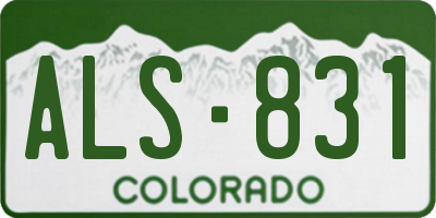 CO license plate ALS831