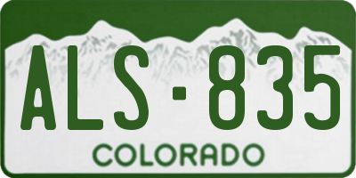 CO license plate ALS835