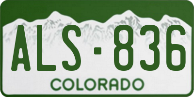 CO license plate ALS836