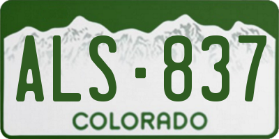CO license plate ALS837