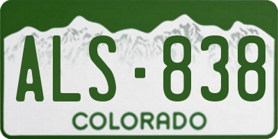 CO license plate ALS838
