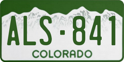 CO license plate ALS841