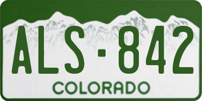 CO license plate ALS842