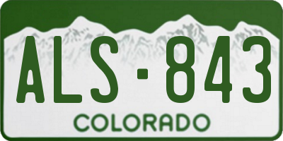 CO license plate ALS843