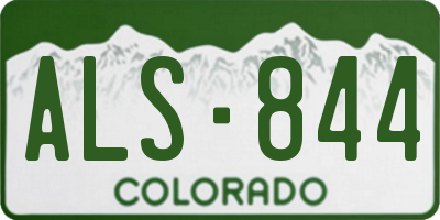 CO license plate ALS844