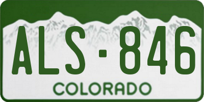 CO license plate ALS846