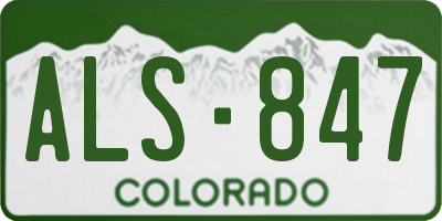 CO license plate ALS847