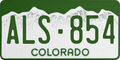 CO license plate ALS854