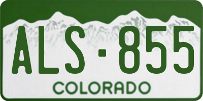 CO license plate ALS855