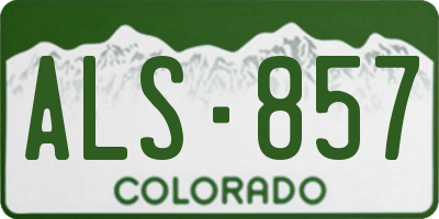 CO license plate ALS857