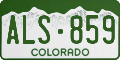 CO license plate ALS859