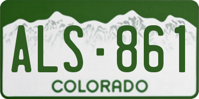 CO license plate ALS861