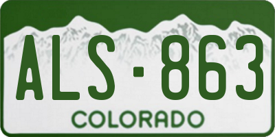CO license plate ALS863