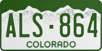 CO license plate ALS864