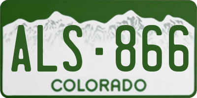 CO license plate ALS866