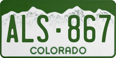 CO license plate ALS867