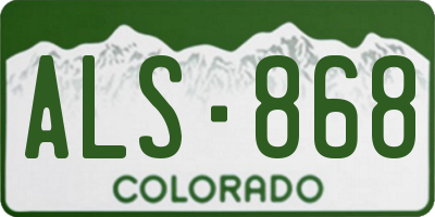 CO license plate ALS868