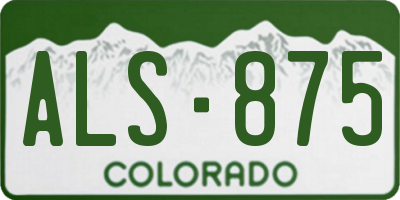 CO license plate ALS875