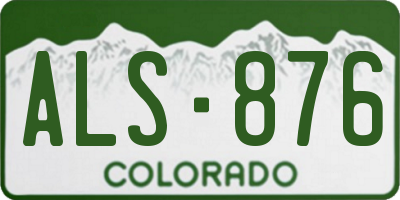 CO license plate ALS876