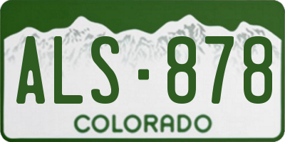 CO license plate ALS878
