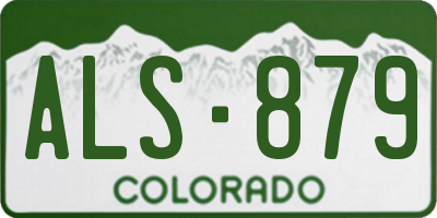 CO license plate ALS879