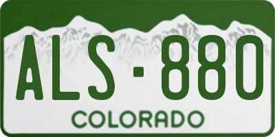 CO license plate ALS880