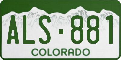 CO license plate ALS881