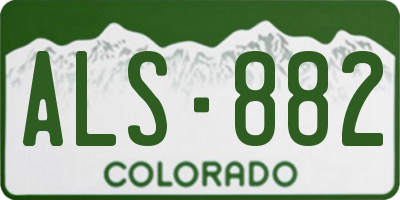 CO license plate ALS882