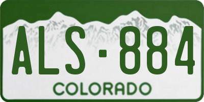 CO license plate ALS884