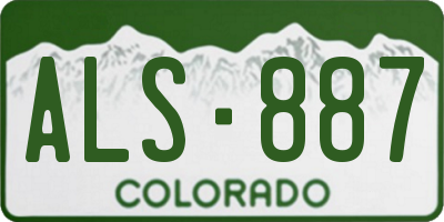 CO license plate ALS887
