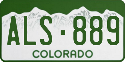 CO license plate ALS889