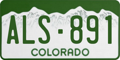 CO license plate ALS891