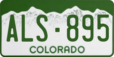 CO license plate ALS895