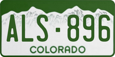 CO license plate ALS896