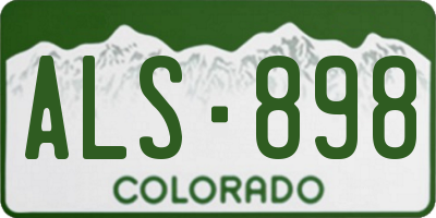 CO license plate ALS898