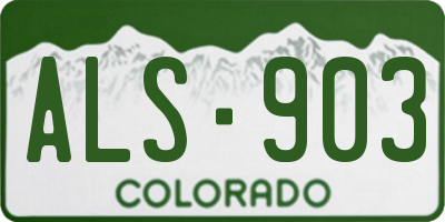 CO license plate ALS903