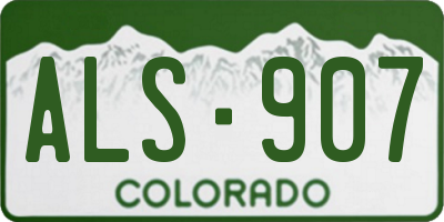 CO license plate ALS907