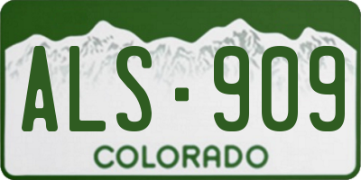 CO license plate ALS909