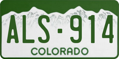CO license plate ALS914