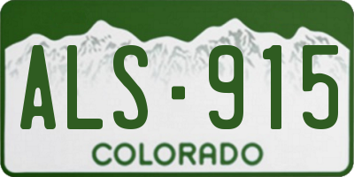 CO license plate ALS915