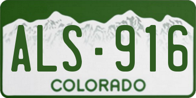 CO license plate ALS916